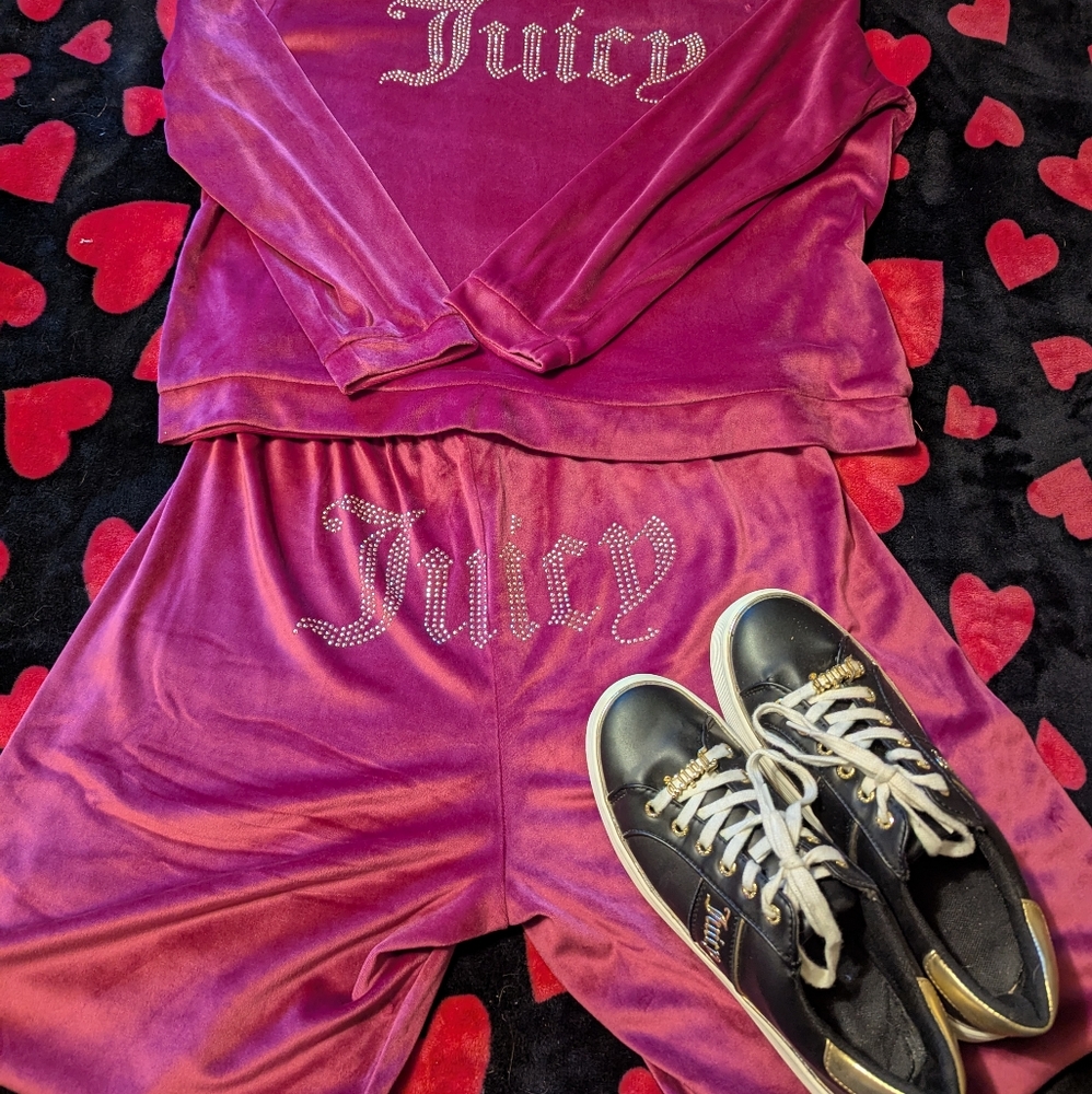 Juicy Couture Women's Pink Velour Track Set